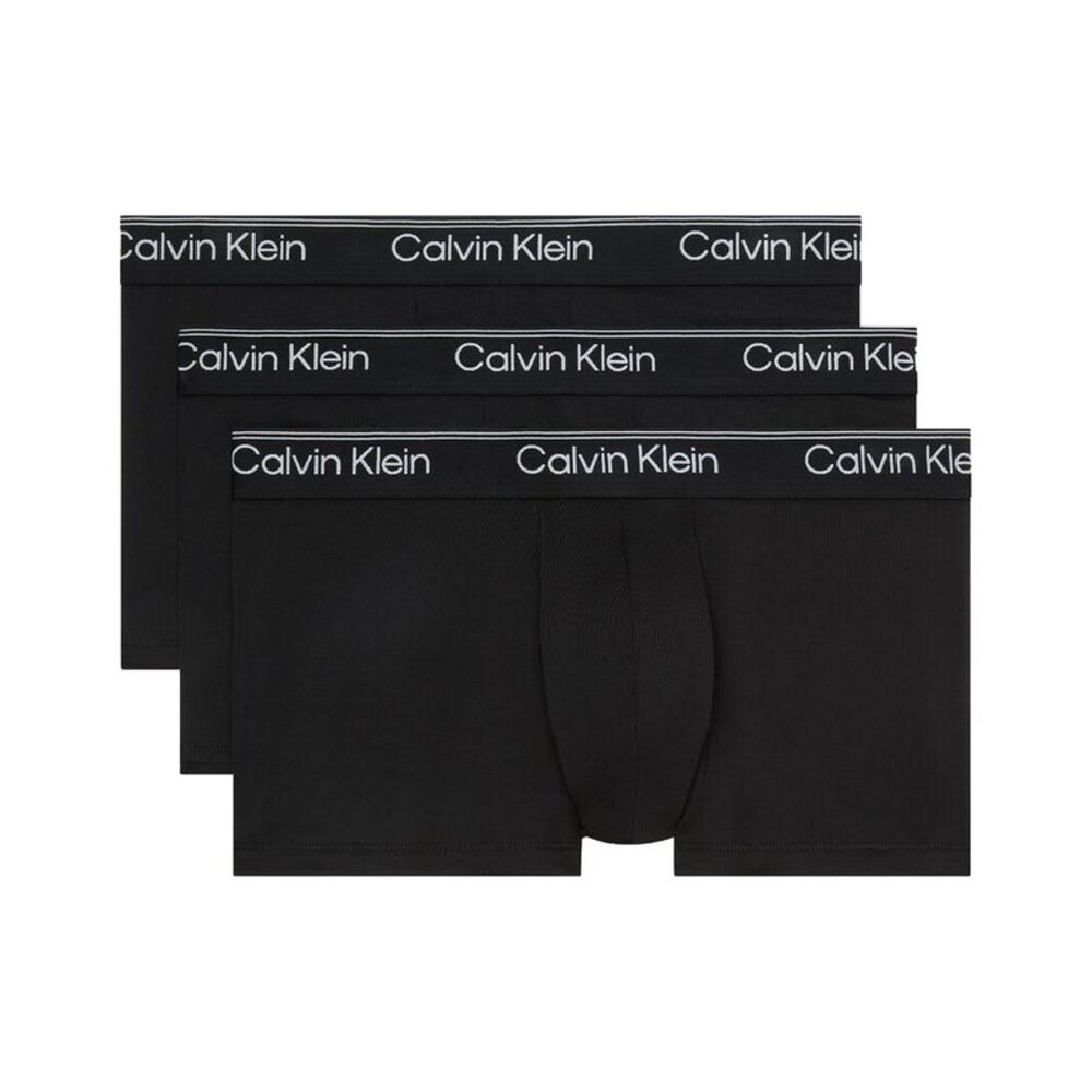 Calvin Klein Mens Low Rise Trunk 3-Pack, Black
